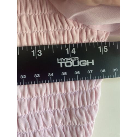 BCBGeneration Women’s Sz 2 Smocked Pink Tiered Ruffle Dress NWT - Picture 11 of 12